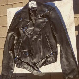 ZARA MOTO JACKET//  BRAND NEW//  VEGAN LEATHER//  motorcycle leather jacket